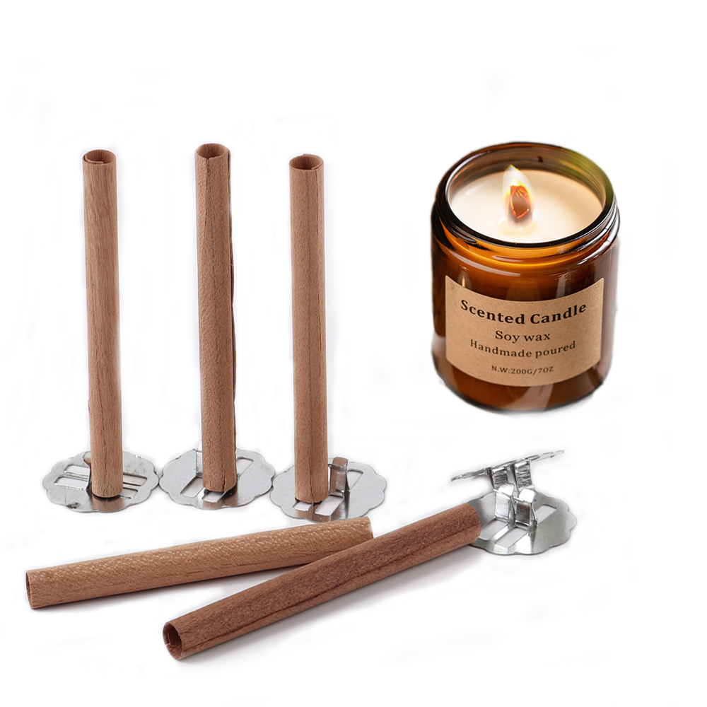Candle Making Youtube - 10Pcs Wooden Candle Wicks Round Tube
