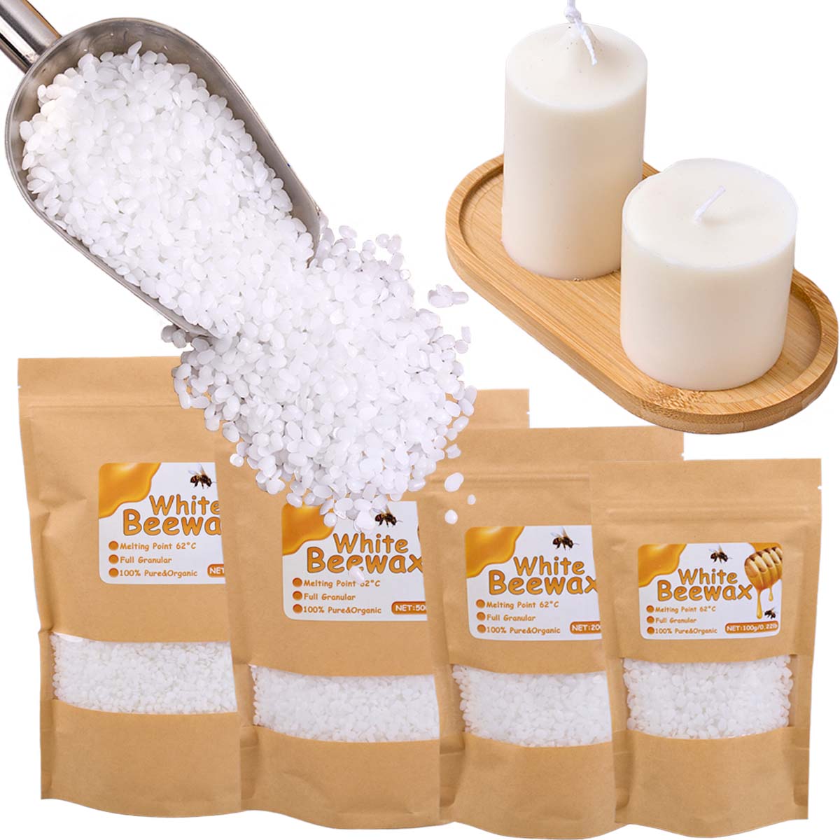 Candle Making Tools - White Beeswax Pure Natural Granular Scented