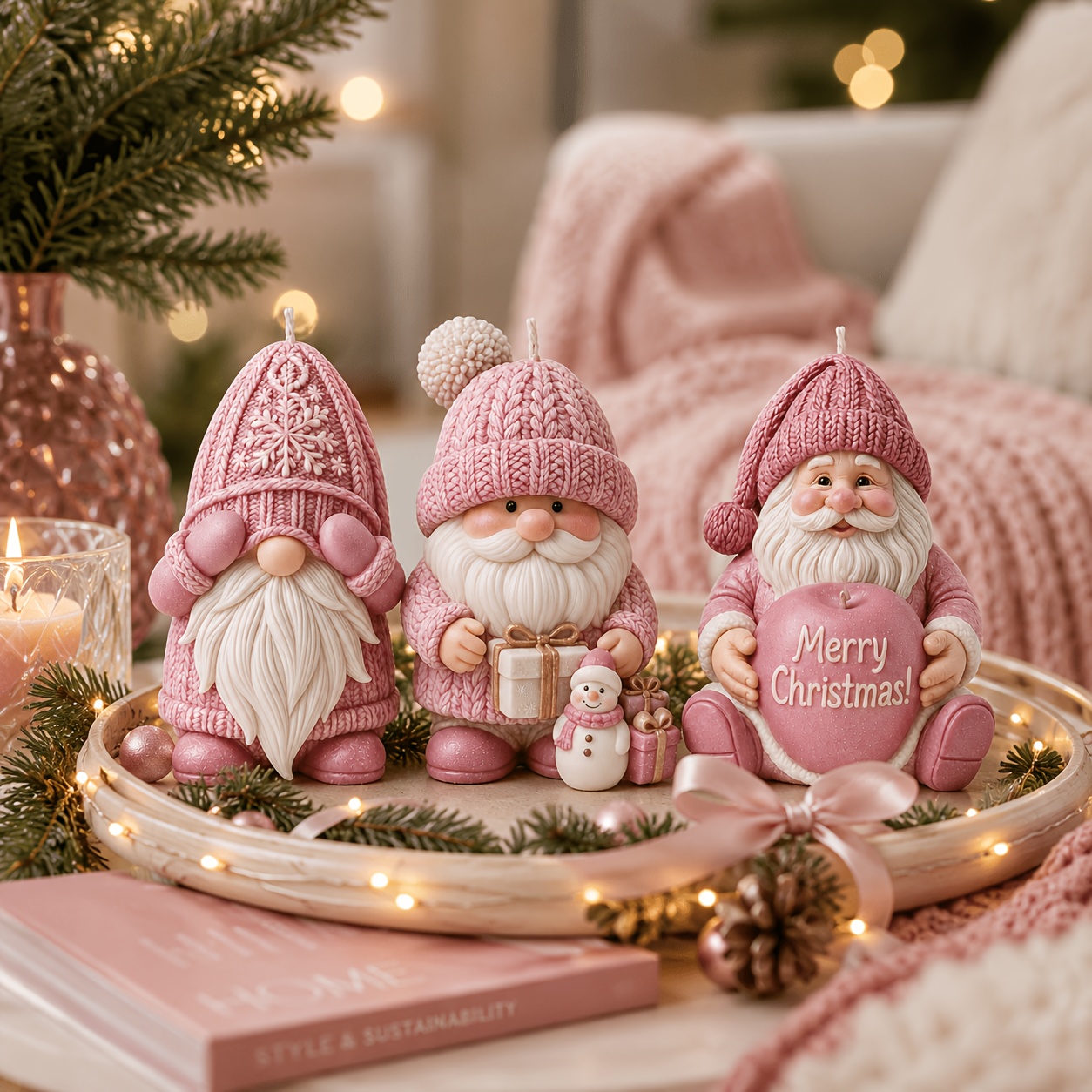 Candle Making Wax - Xmas Holiday Gnome Silicone Candle Mold,