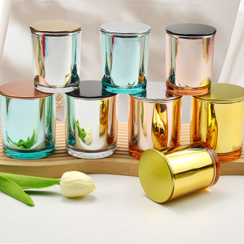 Candle Making Glass - 4 pcs/set Electroplated glass candle cup
