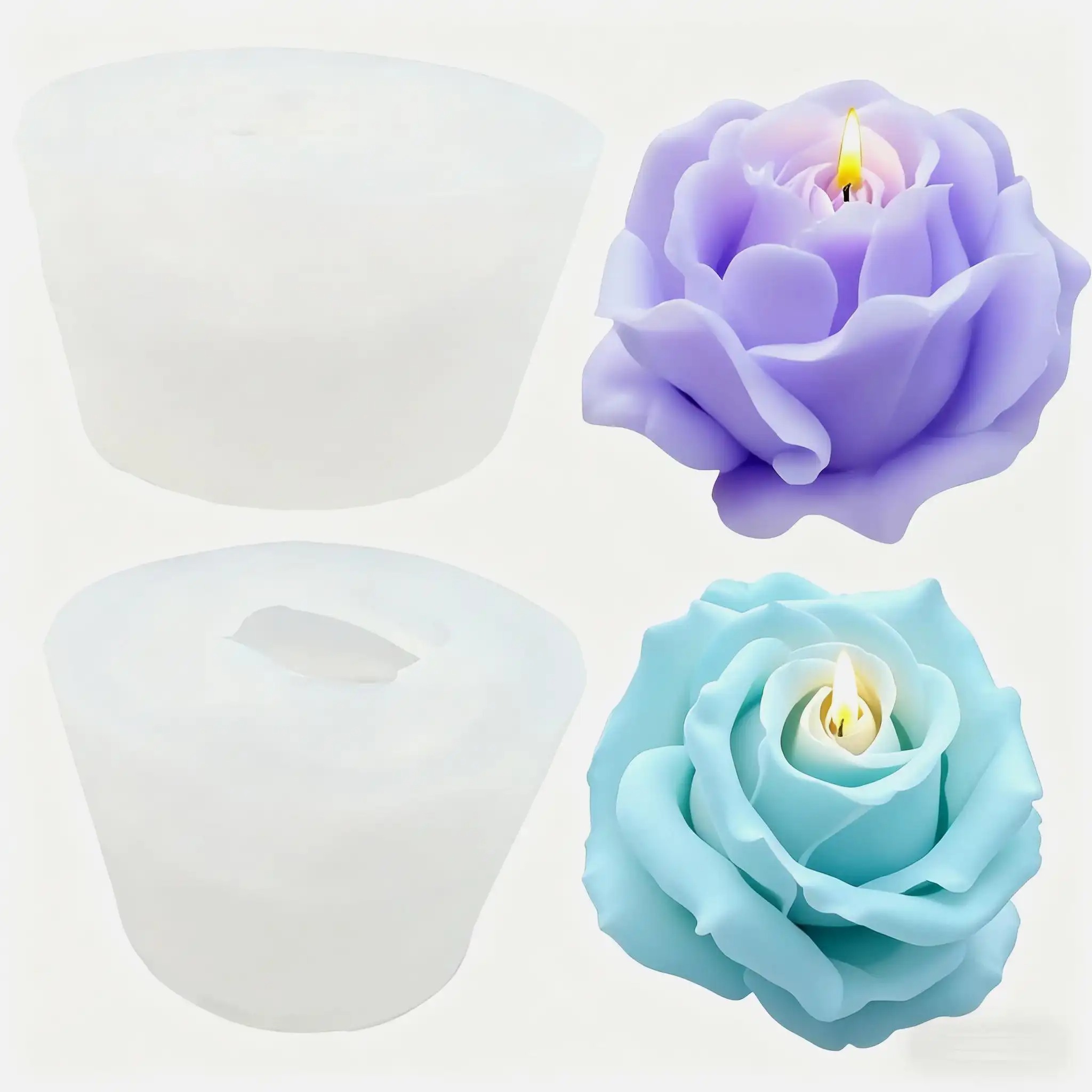 2-Piece Romantic 3D Rose Silic - đánh giá và giá Candle Making Essentials
