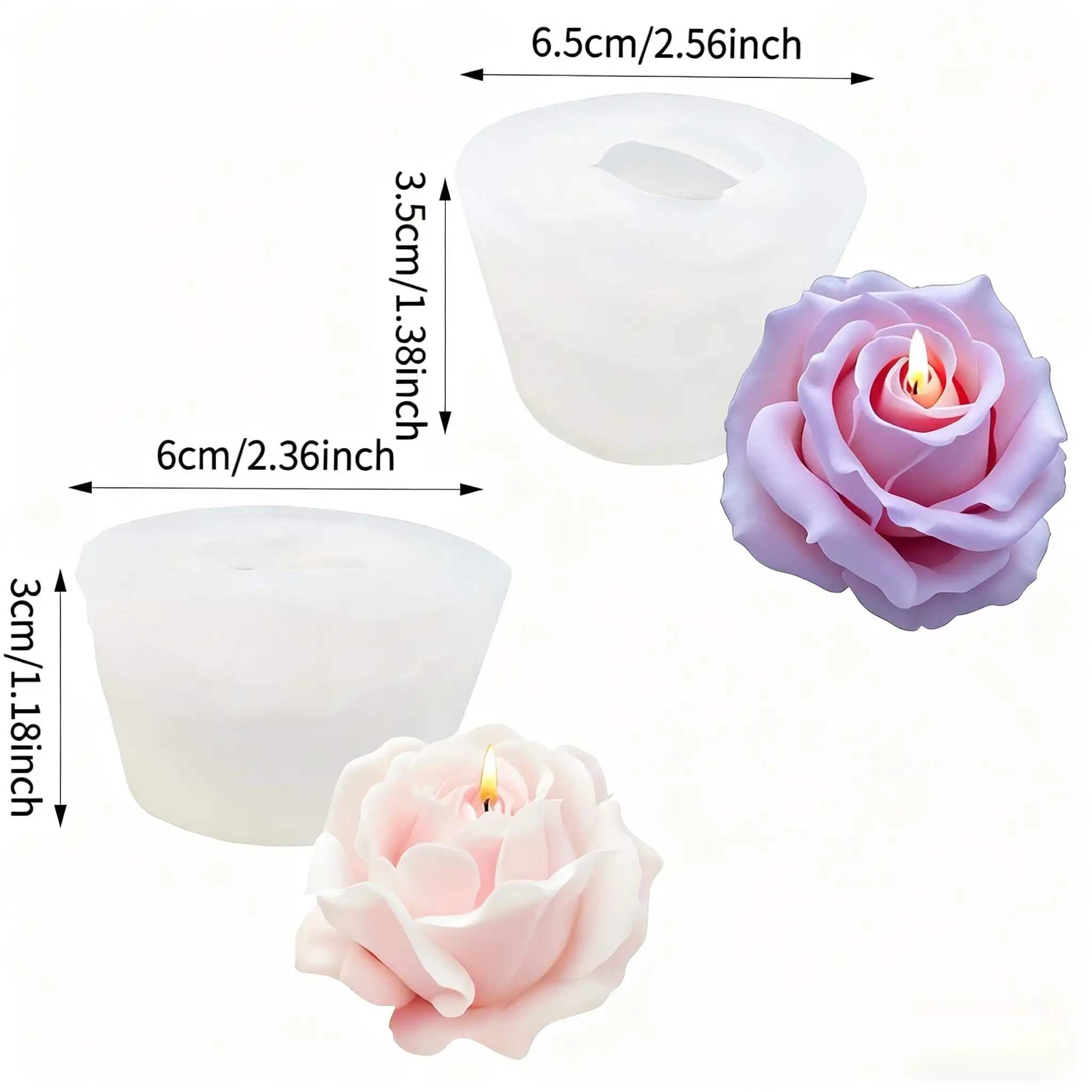 2-Piece Romantic 3D Rose Silic - đánh giá và giá Candle Making Essentials