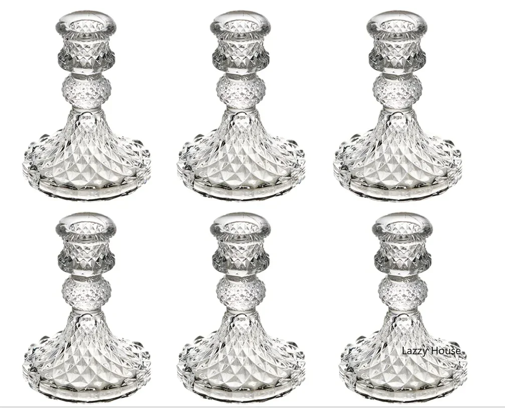 6pc Crystal Candle Holders Cen - đánh giá và giá Candle Making Glass