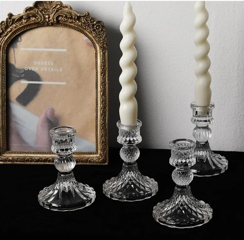 6pc Crystal Candle Holders Cen - đánh giá và giá Candle Making Glass