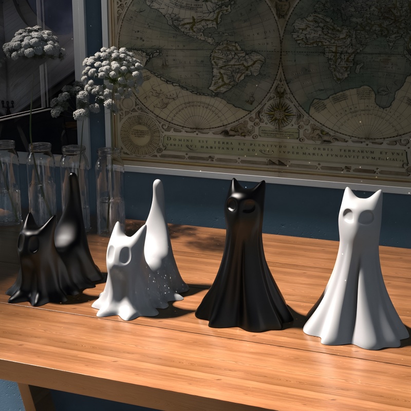 Ghost Cat Halloween Desktop Or - đánh giá và giá Candle Making Tools