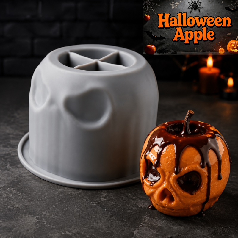 Halloween skull apple silicone - đánh giá và giá Candle Making Tools