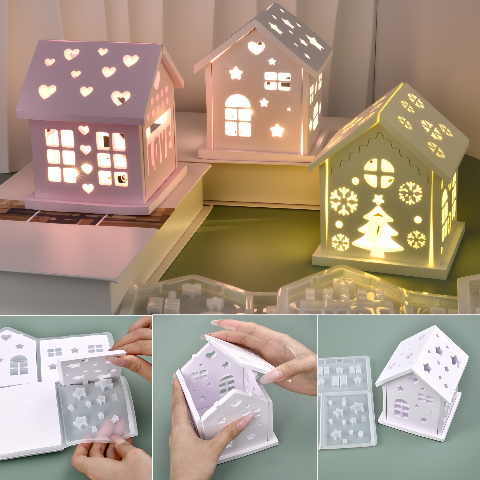 3D House Silicone Mold DIY Chr - đánh giá và giá Candle Making Tools