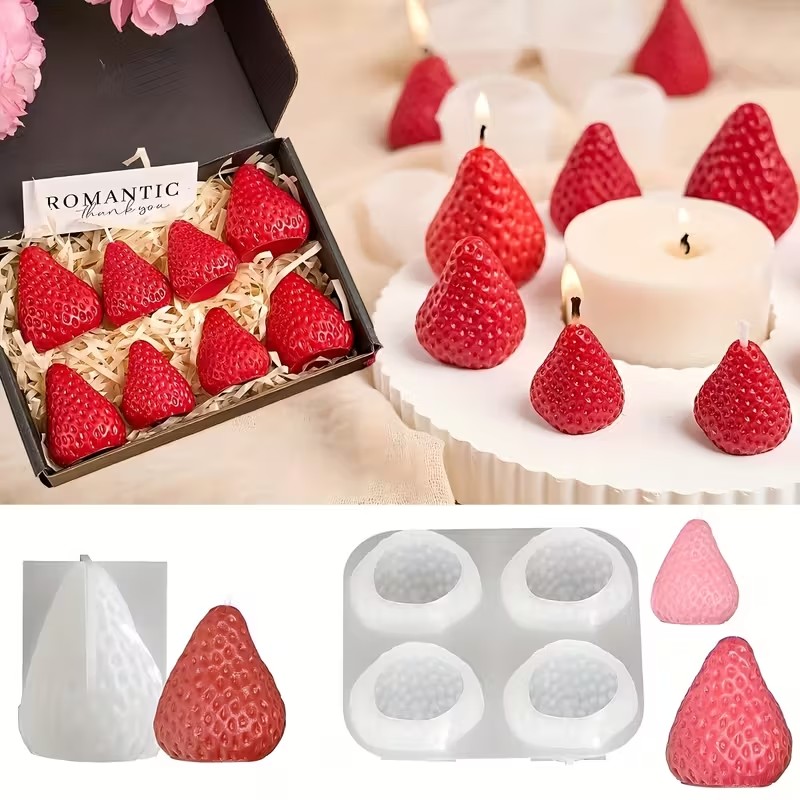 Strawberry Silicone Candle Mol - đánh giá và giá Candle Making Tools