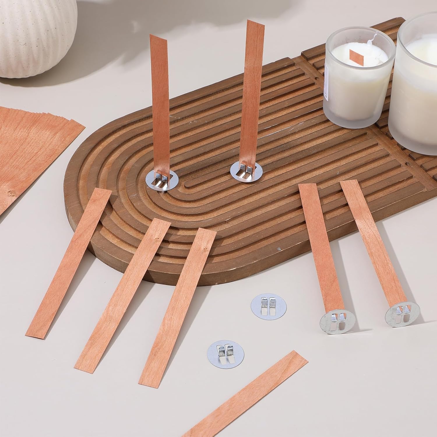 60Pcs Wood Wicks for Candles M - đánh giá và giá Candle Making Glass