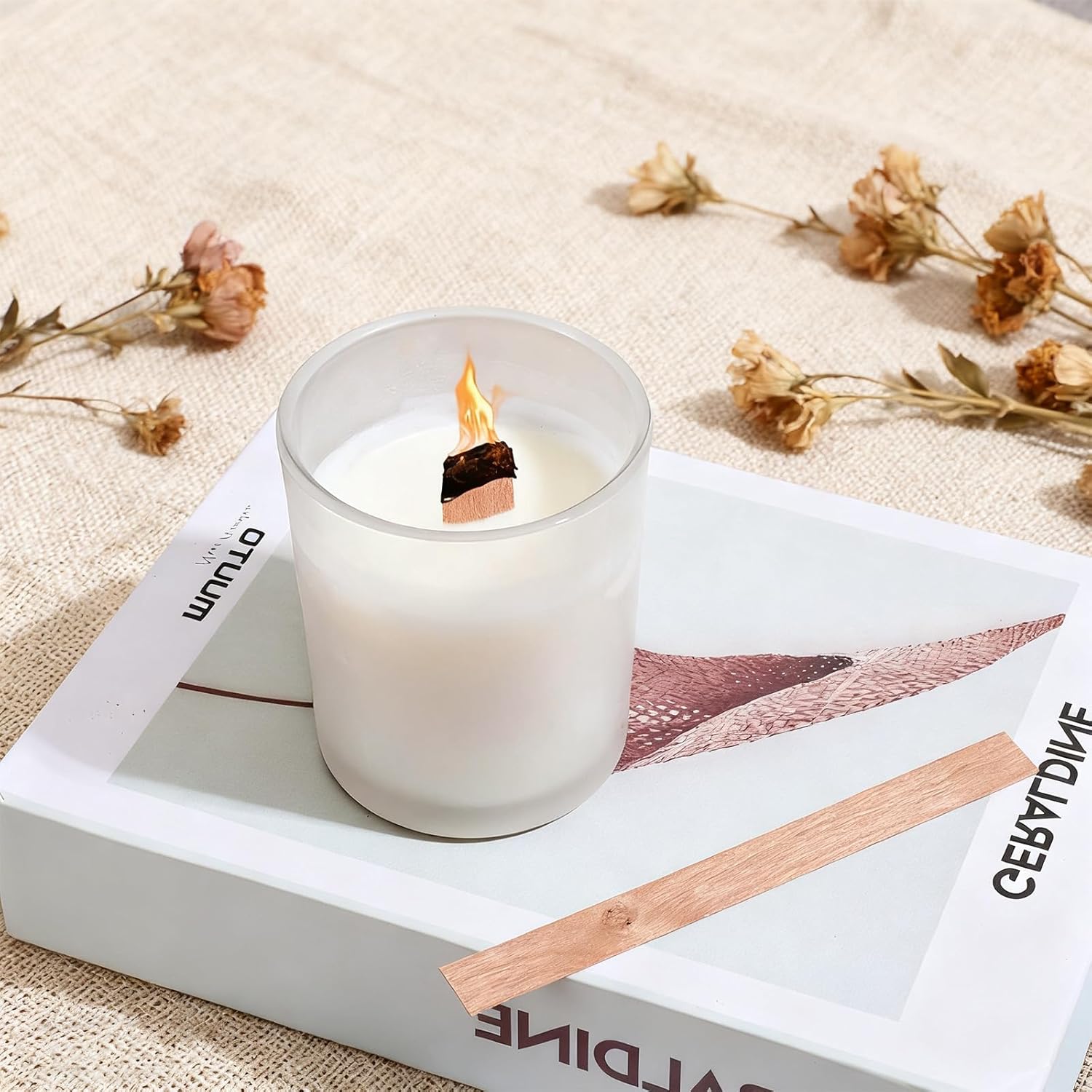 60Pcs Wood Wicks for Candles M - đánh giá và giá Candle Making Glass