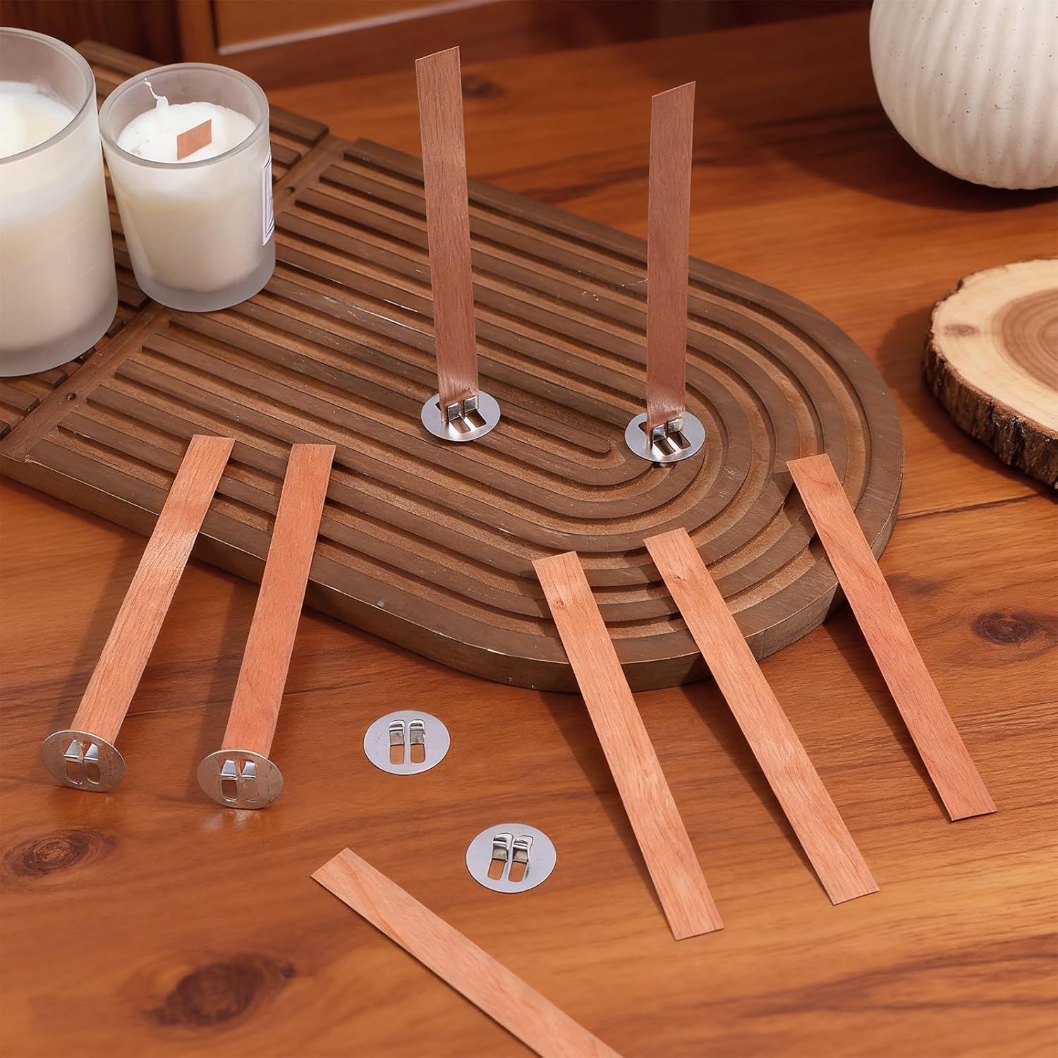 60Pcs Wood Wicks for Candles M - đánh giá và giá Candle Making Glass